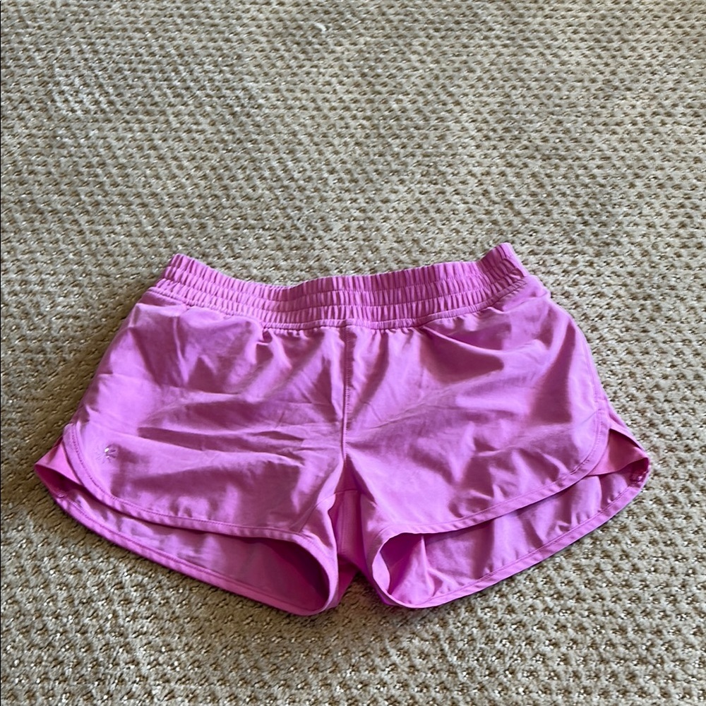 Athleta Pink Casual Shorts with Ruffled Hem
